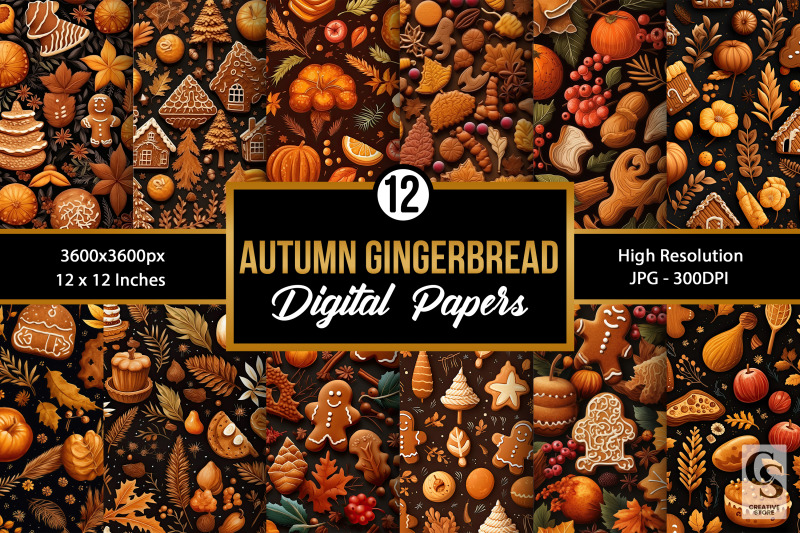 autumn-gingerbread-digital-papers-seamless-patterns