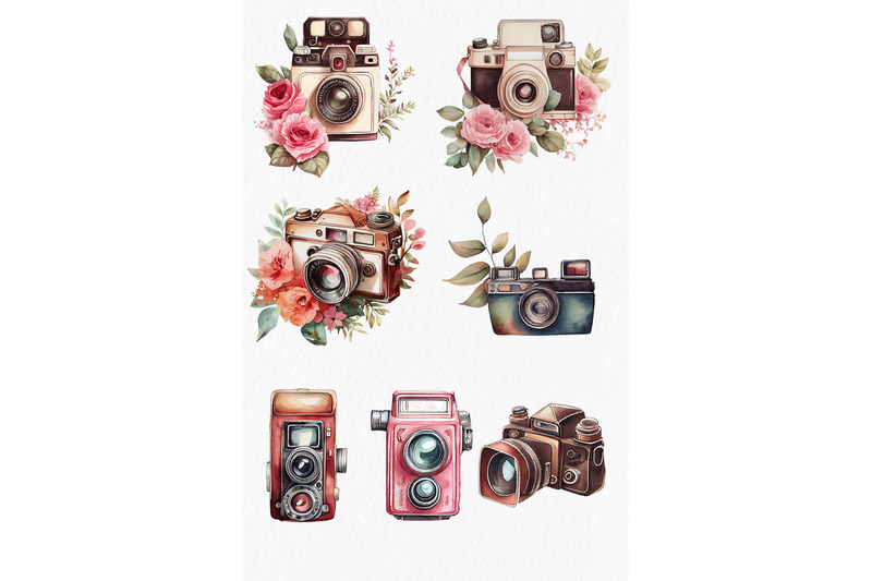 vintage-cameras-watercolor-clipart-png