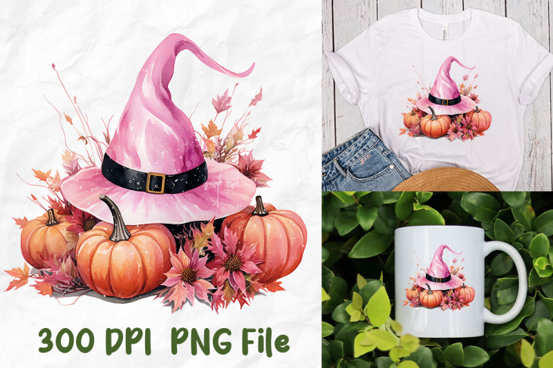 breast-cancer-pink-witch-hat-pumpkin