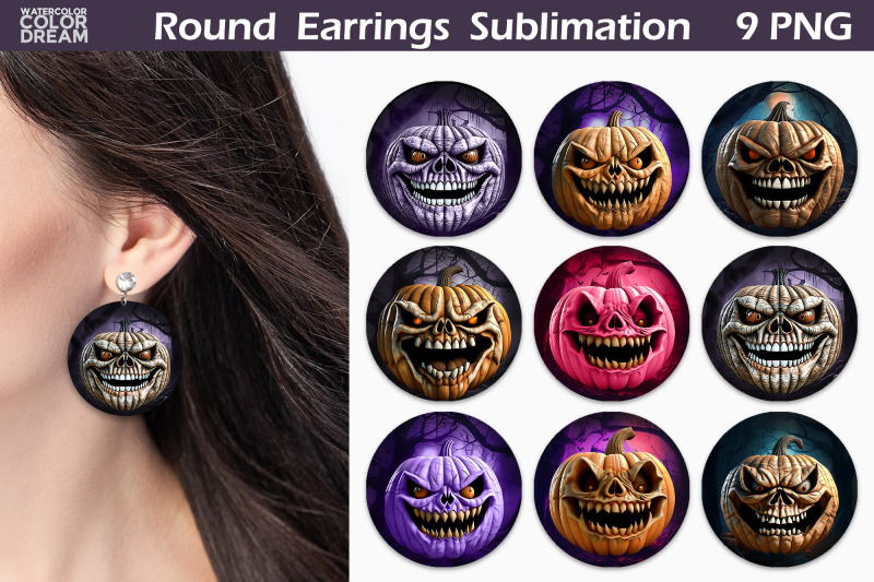 pumpkin-halloween-round-earrings-3d-pumpkin-earrings
