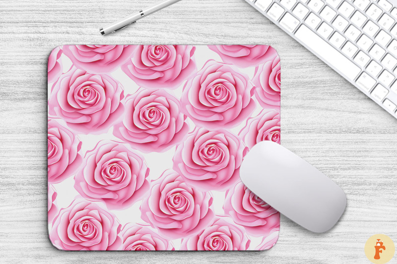 pink-rose-pattern-art-mouse-pad-design