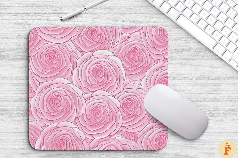 pink-rose-pattern-art-mouse-pad-design