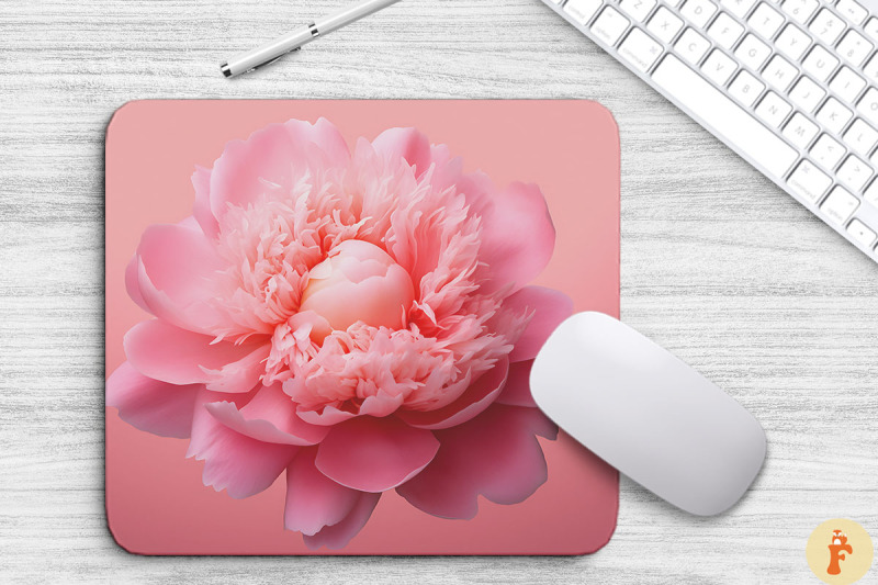 beautiful-pink-flower-mouse-pad-design