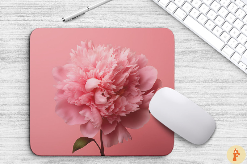 beautiful-pink-flower-mouse-pad-design