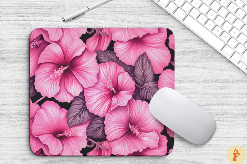 beautiful-pink-hibiscus-flower-mouse-pad