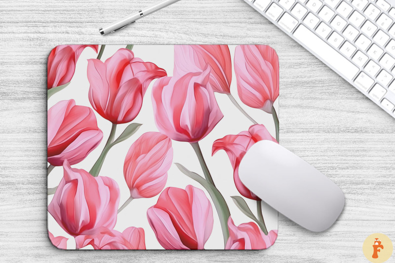 beautiful-pink-tulip-flowers-mouse-pad