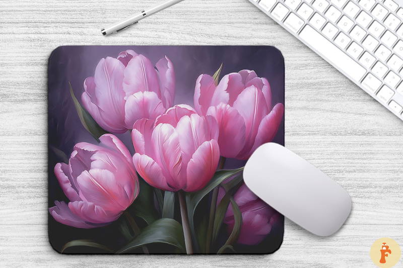 elegant-pink-tulips-mouse-pad-design