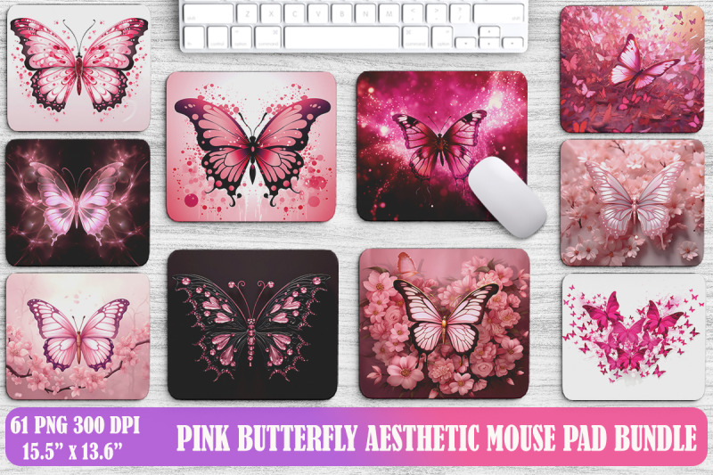 pink-butterfly-aesthetic-mouse-pad