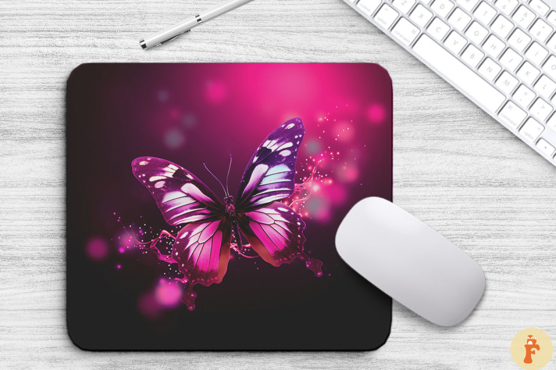 beautiful-dark-pink-butterfly-mouse-pad