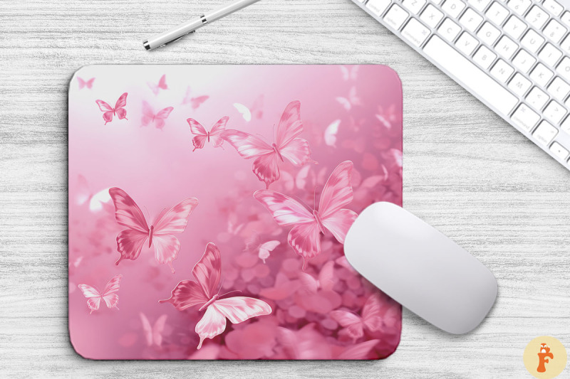 beautiful-pink-butterflies-mouse-pad