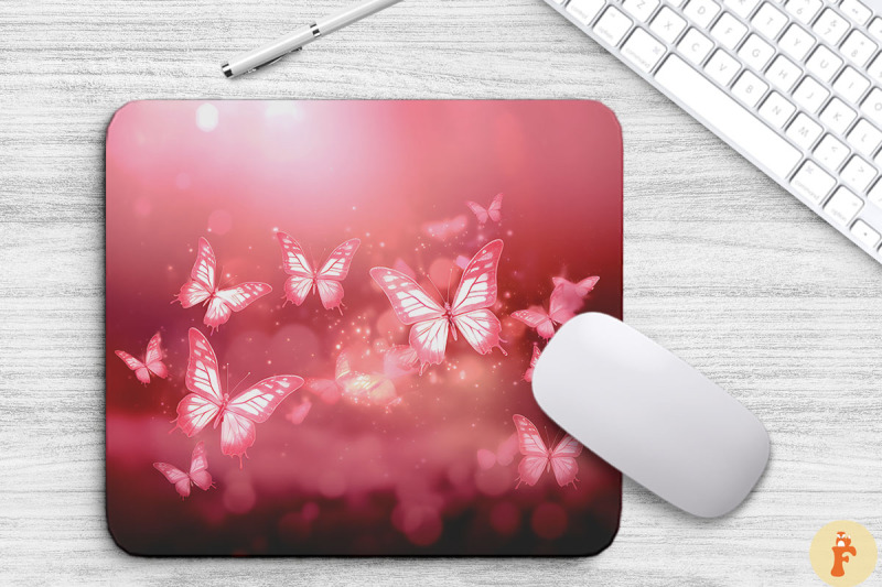 beautiful-pink-butterflies-mouse-pad