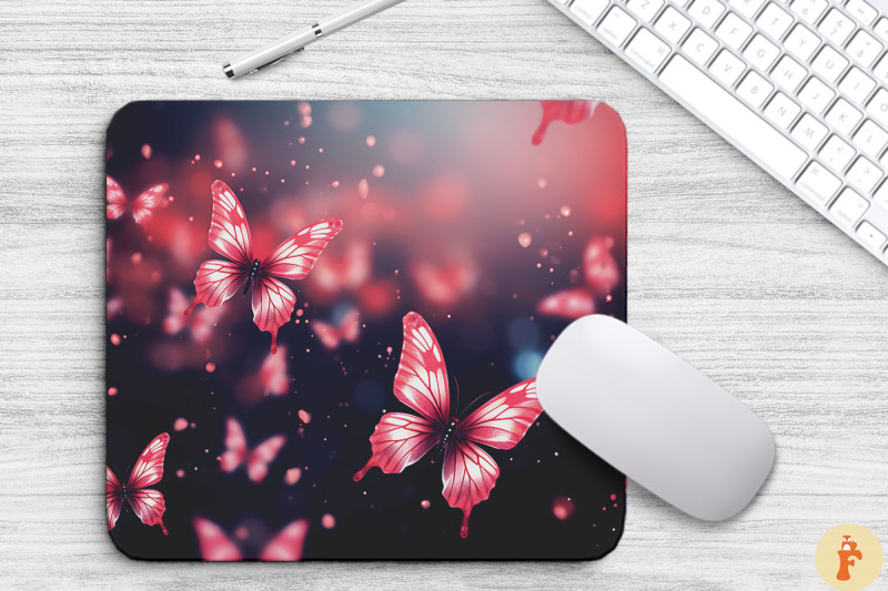 beautiful-pink-butterflies-mouse-pad