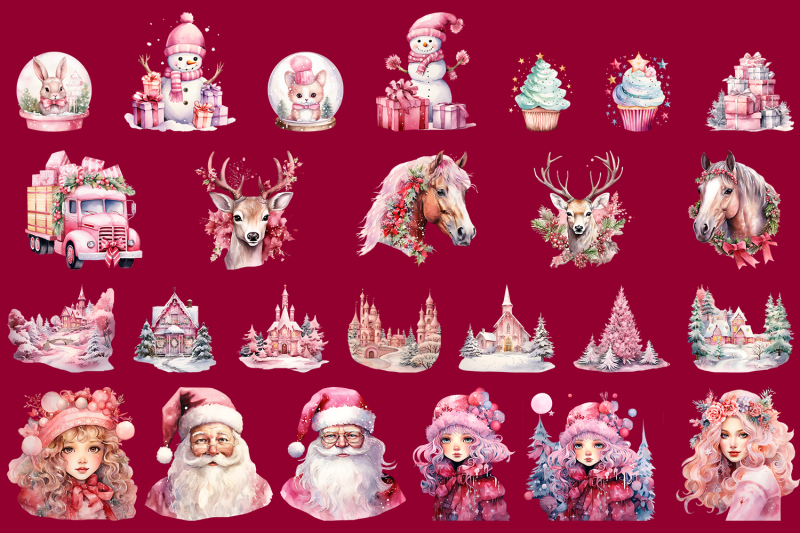 pink-christmas-sublimation-clipart