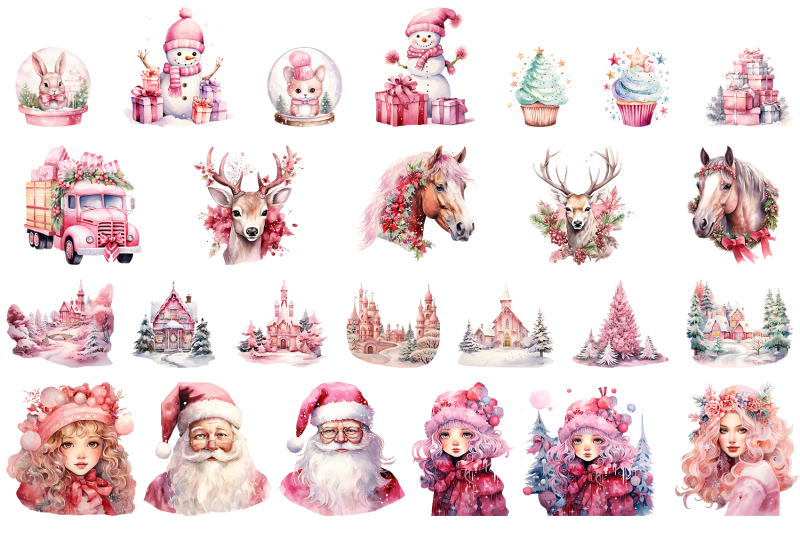 pink-christmas-sublimation-clipart