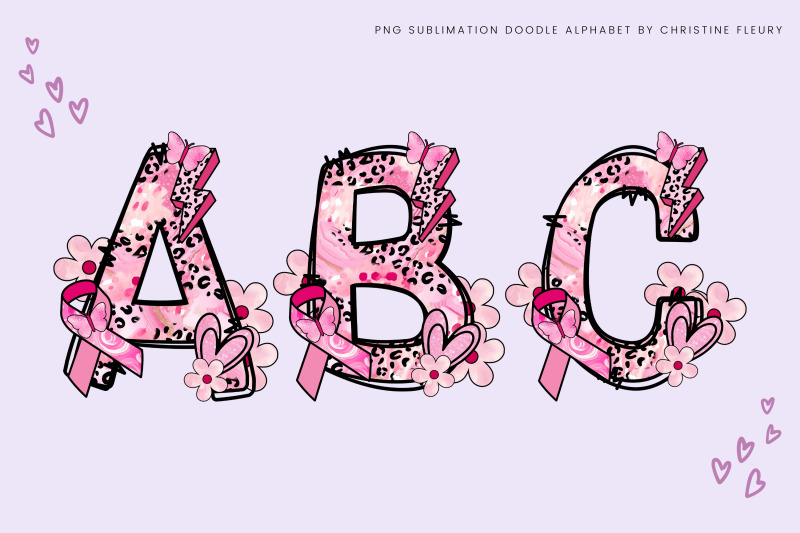 pink-breast-cancer-doodle-alphabet-png