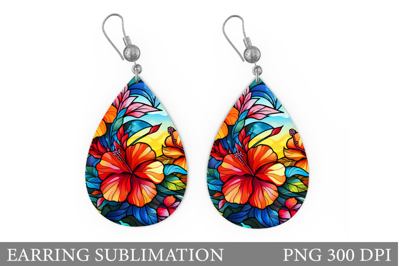 tropical-flowers-earring-stained-glass-flowers-earring