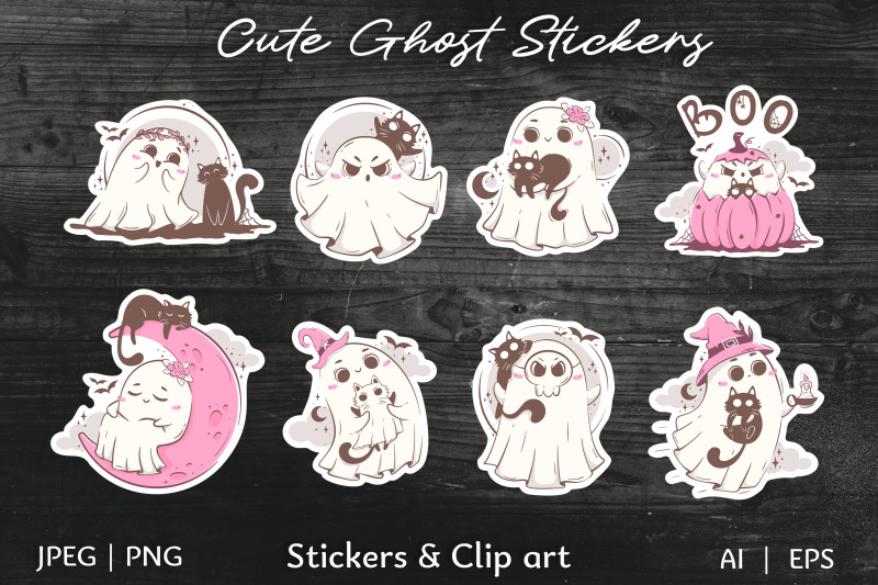 cute-groovy-ghost-with-cat-halloween-stickers