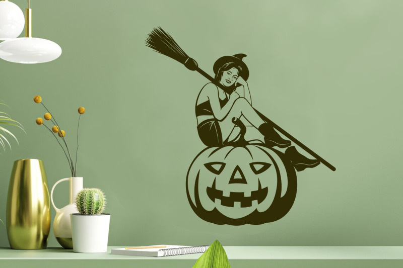 halloween-witch-on-a-pumpkin