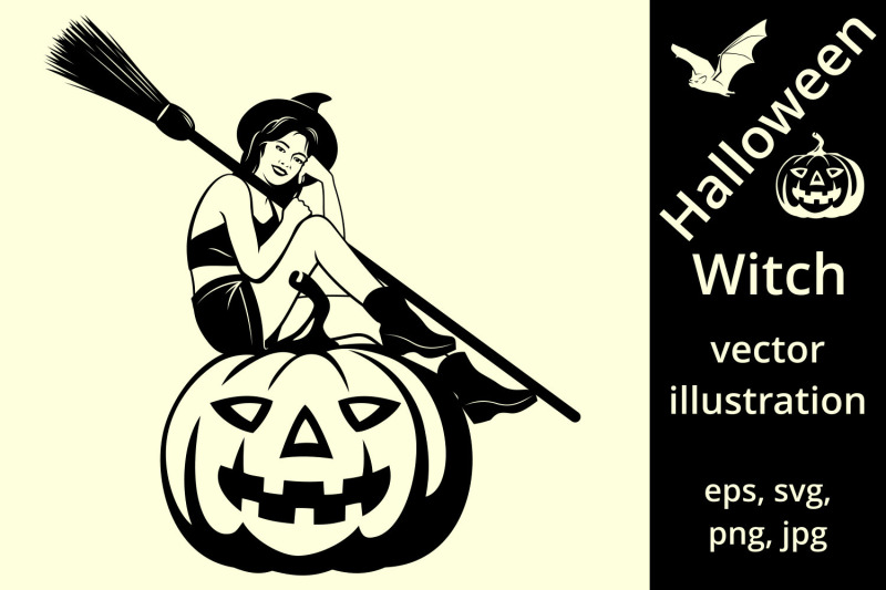 halloween-witch-on-a-pumpkin