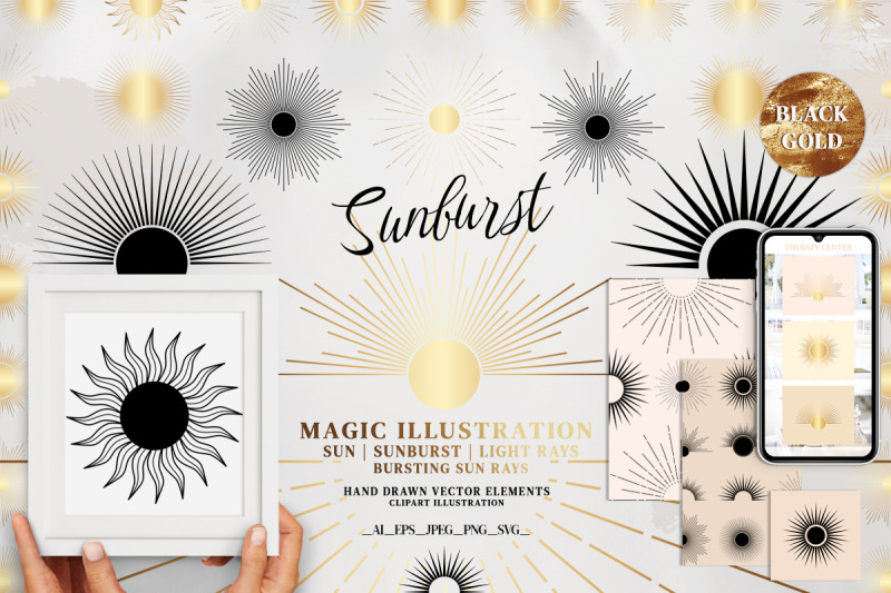 sunbursts-collection-clipart-svg