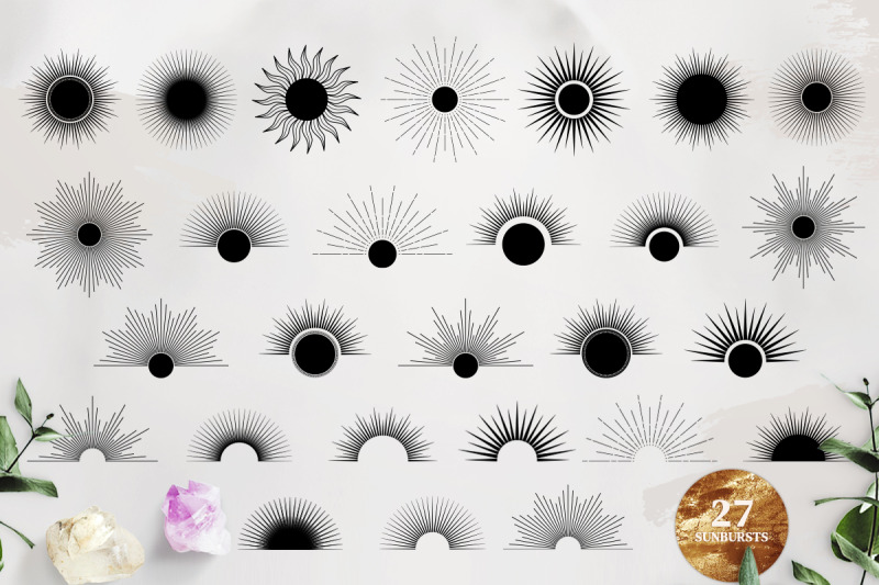 sunbursts-collection-clipart-svg