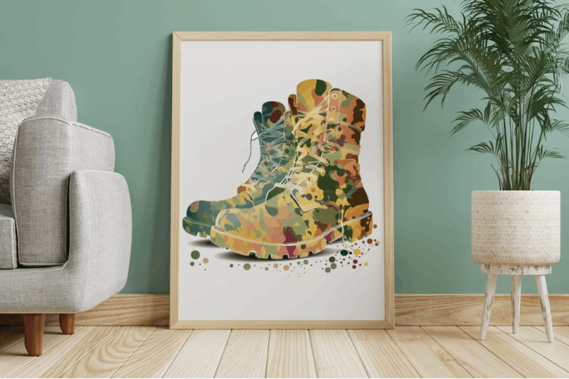 watercolor-military-boots-clipart-bundle