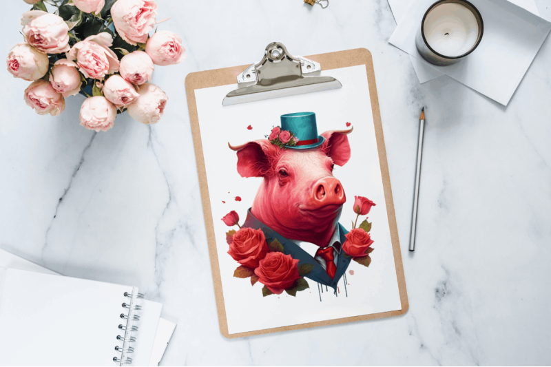 watercolor-pig-gentlemen-clipart-bundle