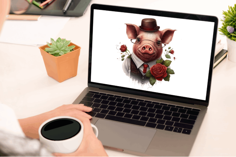 watercolor-pig-gentlemen-clipart-bundle