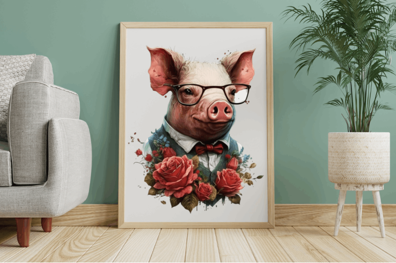 watercolor-pig-gentlemen-clipart-bundle