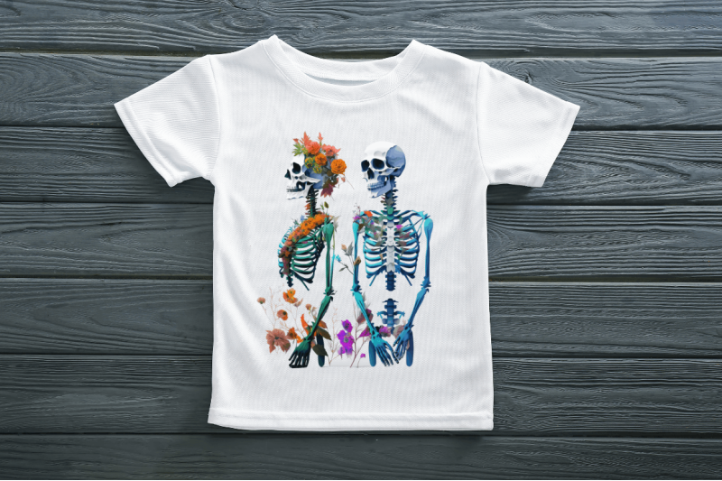 watercolor-skeleton-couple-clipart-bundle