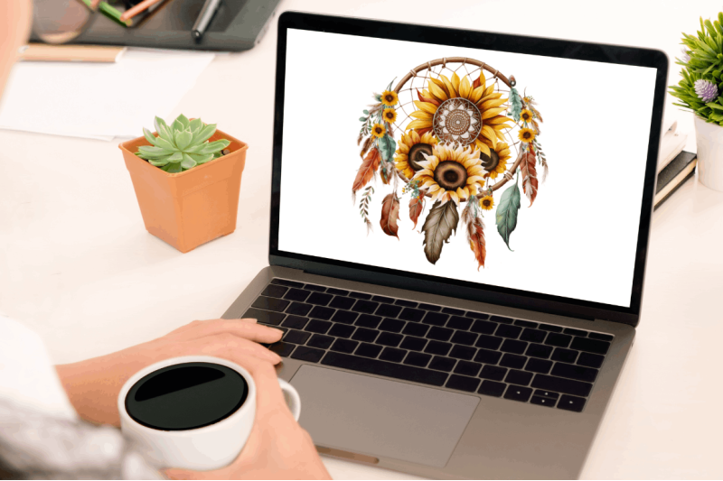 watercolor-sunflower-dreamcatcher-clipart-bundle