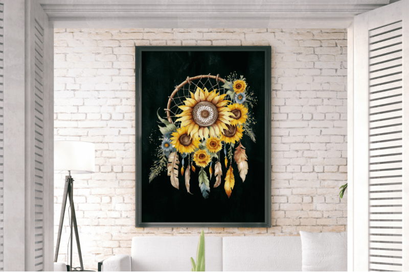 watercolor-sunflower-dreamcatcher-clipart-bundle