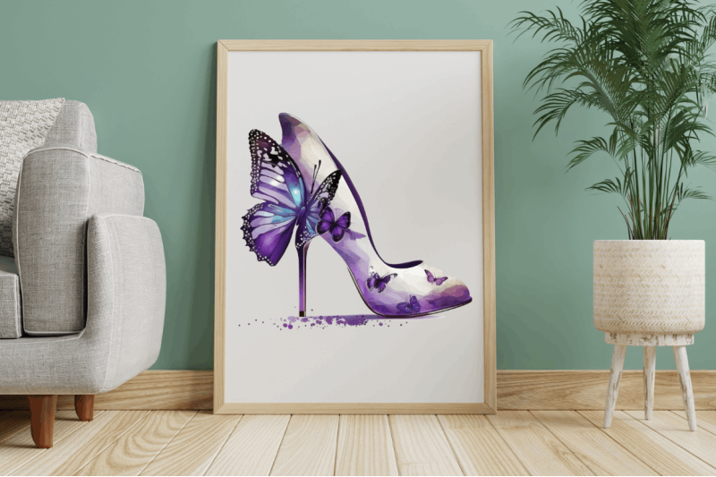 watercolor-butterfly-high-heels-clipart