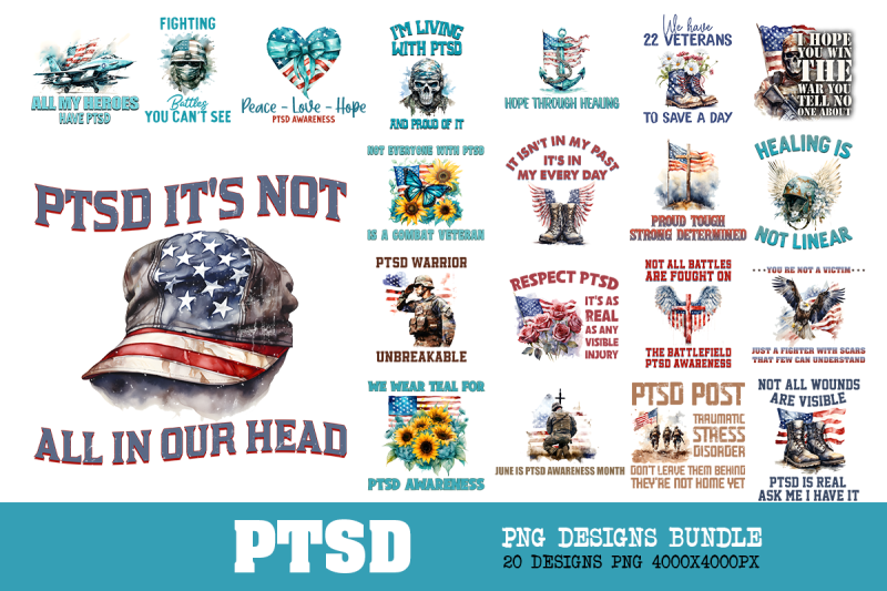 ptsd-awareness-veteran-teal-bundle