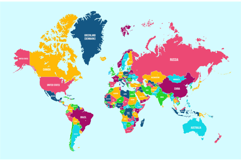 political-world-map-detailed-continents-countries-borders-and-names