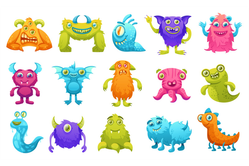 cartoon-monsters-colorful-funny-creatures-furry-monster-and-cute-spa