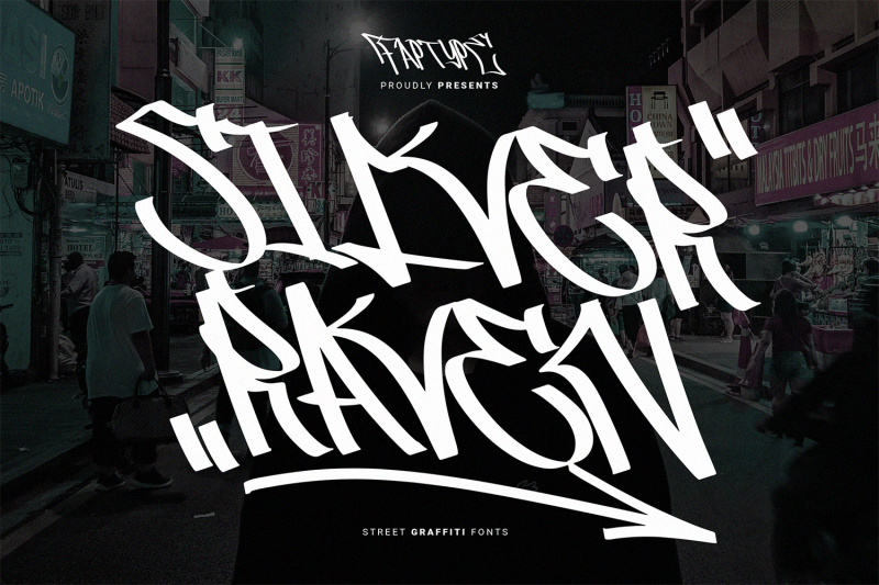 silver-raven-graffiti-inspired-album-music-font