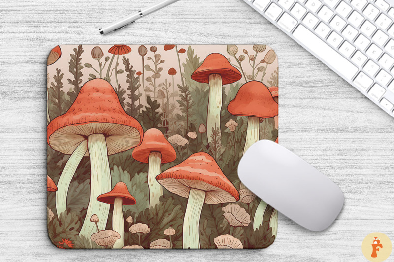 cottagecore-mushrooms-pattern-mouse-pad