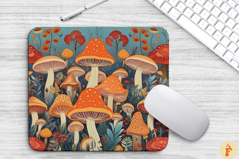 cottagecore-mushrooms-pattern-mouse-pad