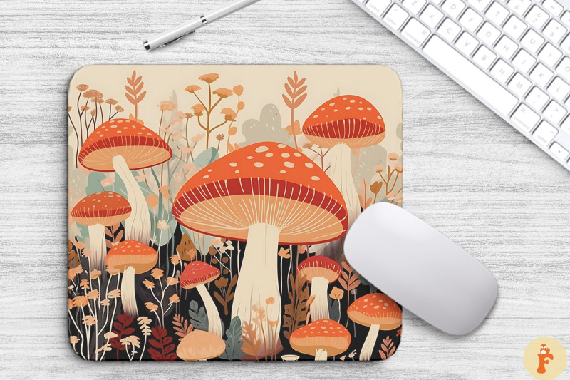 cottagecore-mushrooms-pattern-mouse-pad