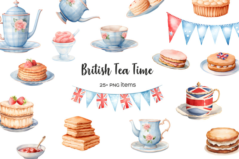 watercolor-british-tea-time-clipart-afternoon-english-tea-uk-tea