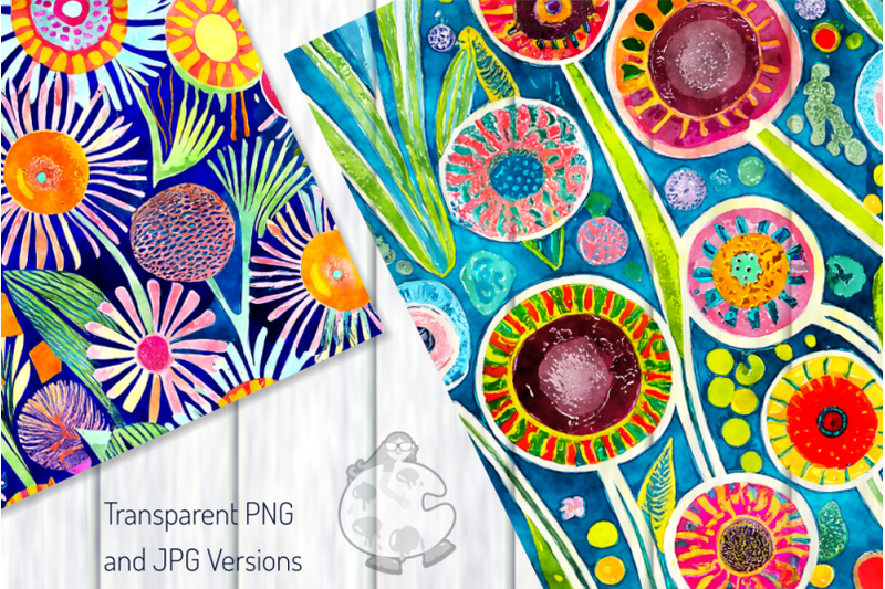 watercolor-funky-dandelion-pattern-papers