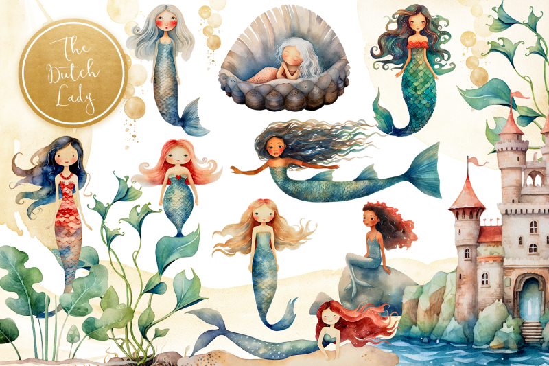 the-mermaids-clipart-set