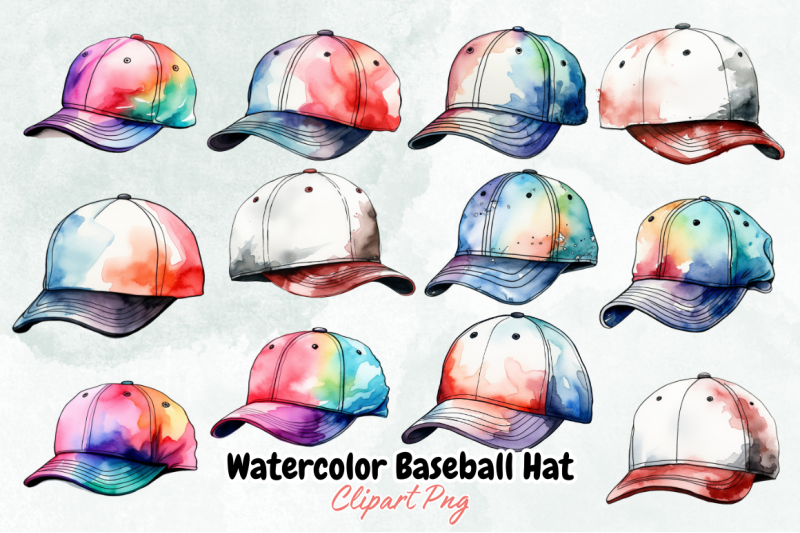 watercolor-baseball-hat-clipart-bundle