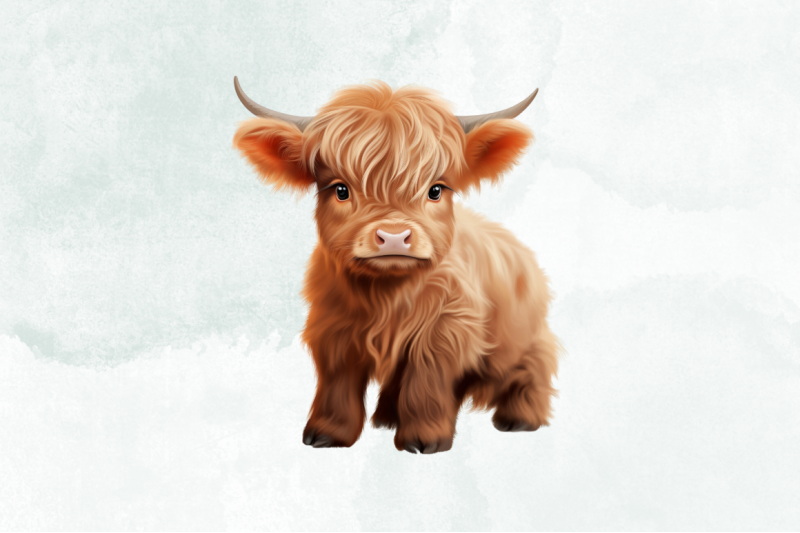 baby-highland-cow-illustrations-clipart