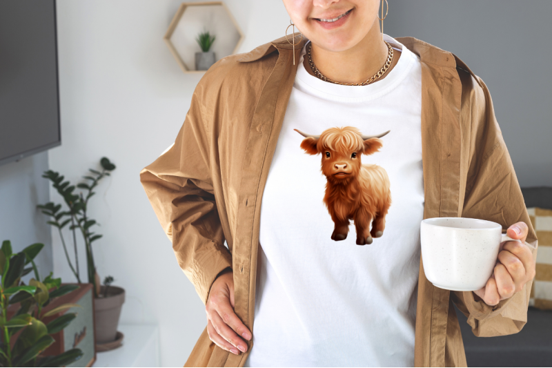 baby-highland-cow-illustrations-clipart