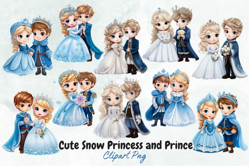 cute-snow-princess-and-prince-clipart