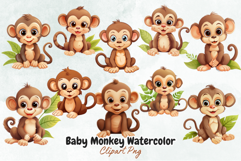 baby-monkey-watercolor-clipart