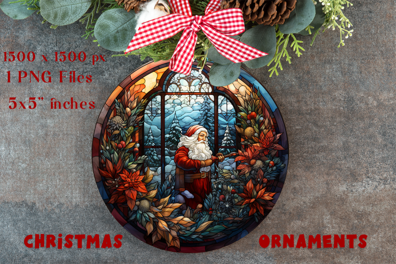 santa-claus-stained-glass-christmas-ornaments