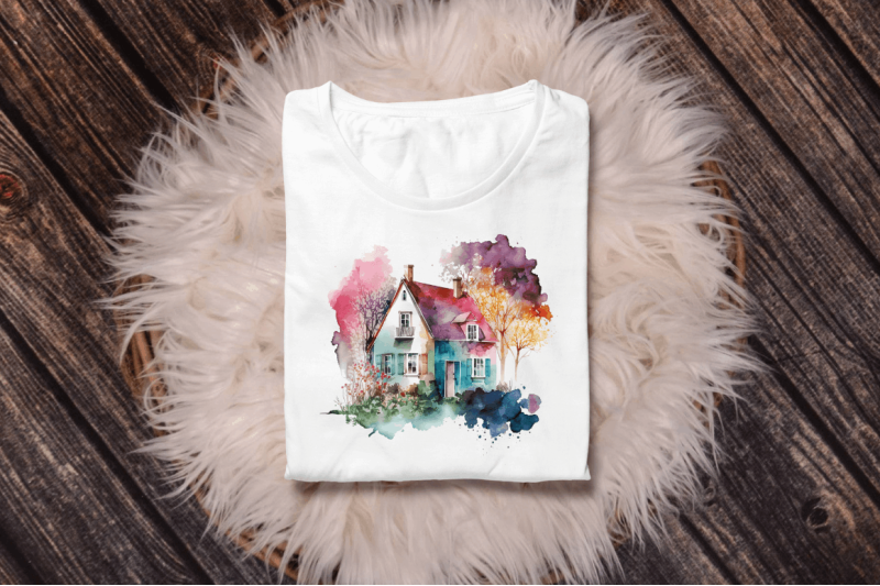 watercolor-colorful-houses-clipart-bundle